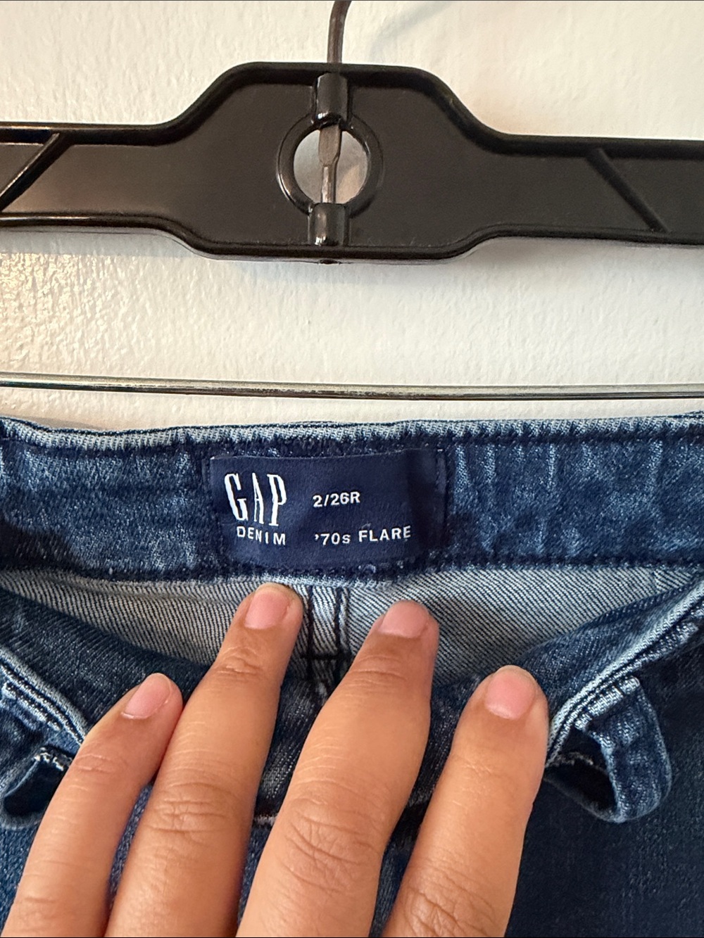 GAP Dark Blue High-Rise Flare Jeans - Picture 10 of 11